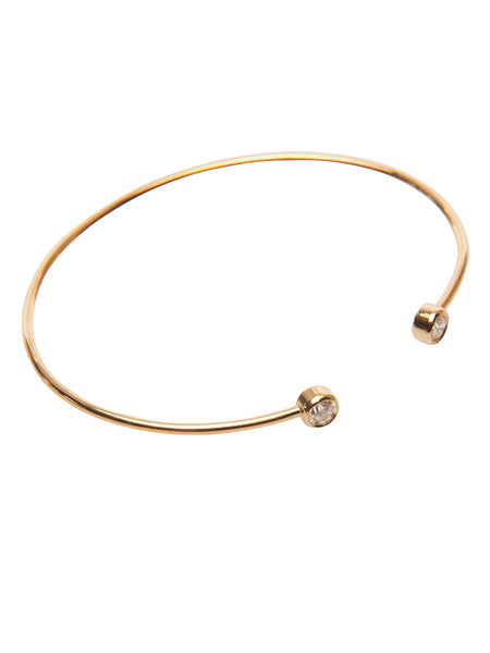 Double Circle Diamond Cuff (Yellow Gold)