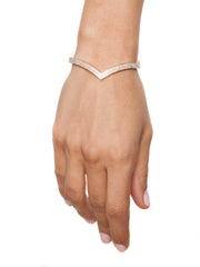 Three Row Diamond V Bangle