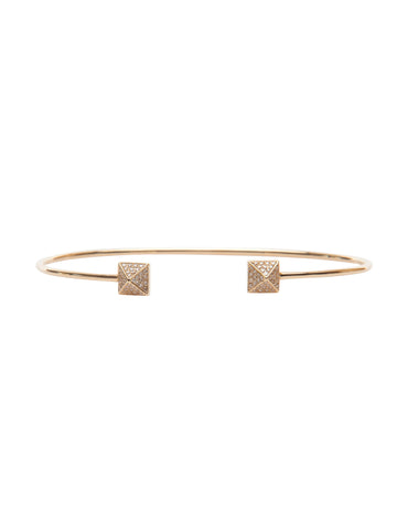 Double Pave Pyramid Cuff (Yellow Gold)