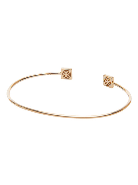 Double Pave Pyramid Cuff (Yellow Gold)