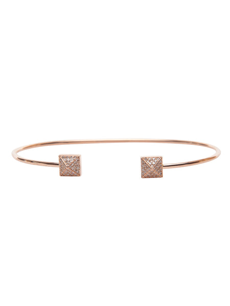 Double Pave Pyramid Cuff (Rose Gold)