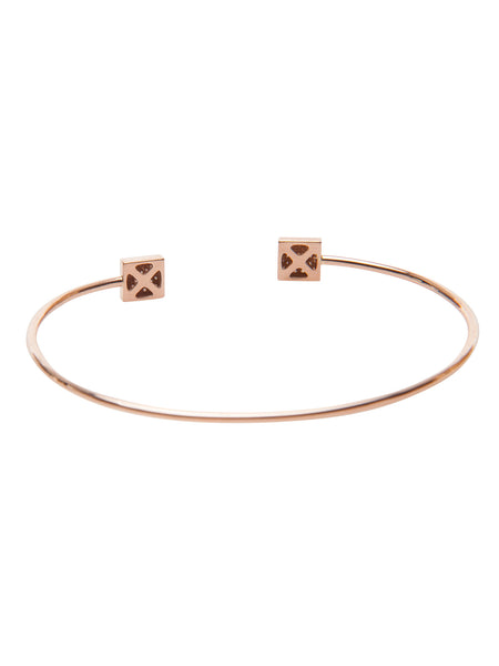 Double Pave Pyramid Cuff (Rose Gold)