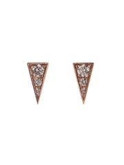 Elongated Open Diamond Triangle Earrings