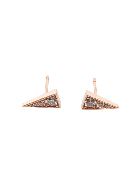 Elongated Open Diamond Triangle Earrings