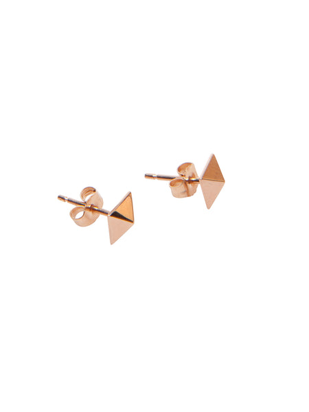 Small Pyramid Studs Earrings (Rose Gold)