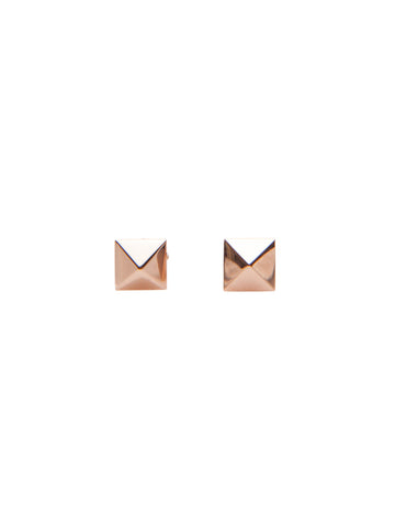 Small Pyramid Studs Earrings (Rose Gold)