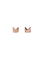 Small Pyramid Studs Earrings (Rose Gold)