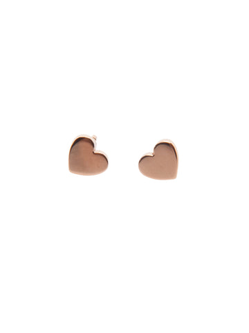 Flat Heart Stud Earrings