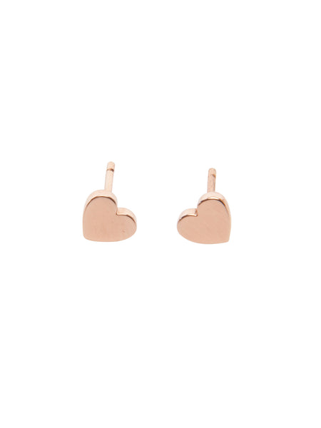 Flat Heart Stud Earrings