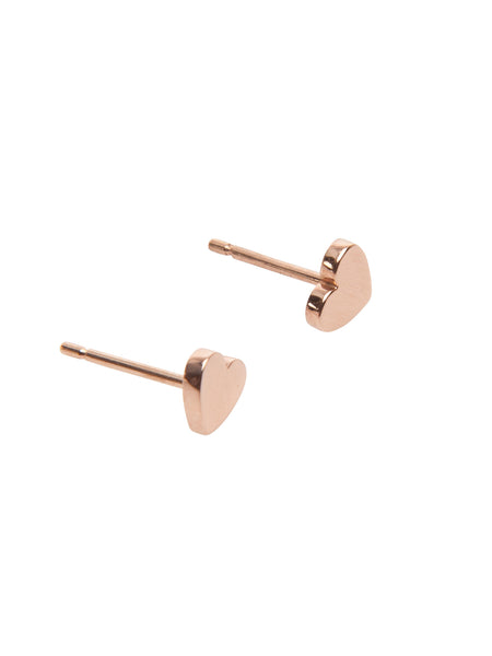 Flat Heart Stud Earrings