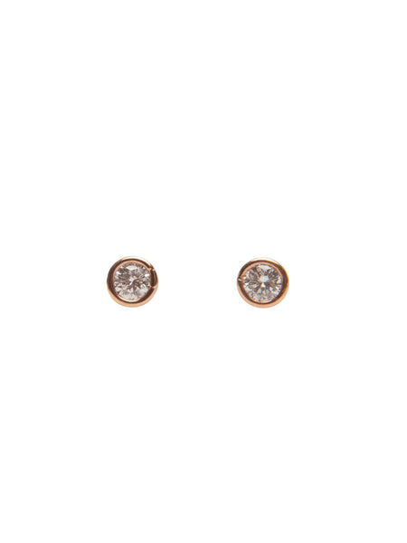 Circle Diamond Stud Earrings