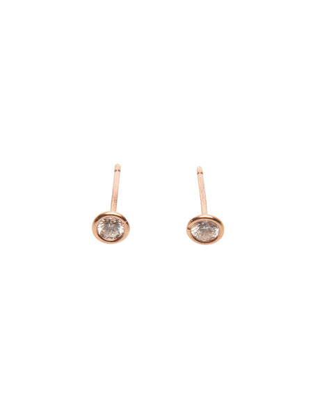 Circle Diamond Stud Earrings