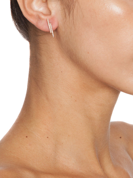 Asymmetrical Double Diamond Stick Earrings