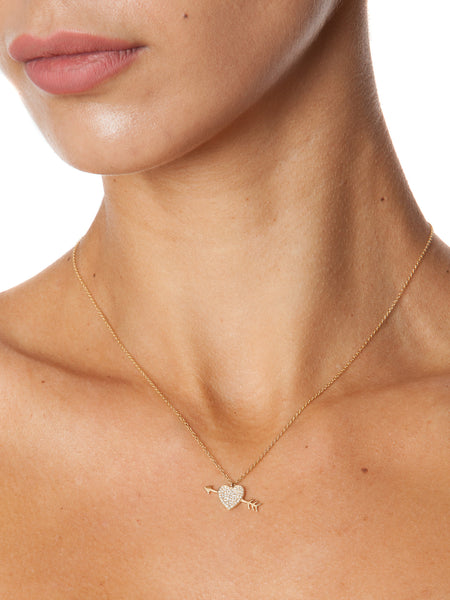 Diamond Heart & Arrow Necklace