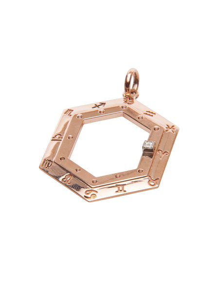 Zodiac Pendant with Square Diamond