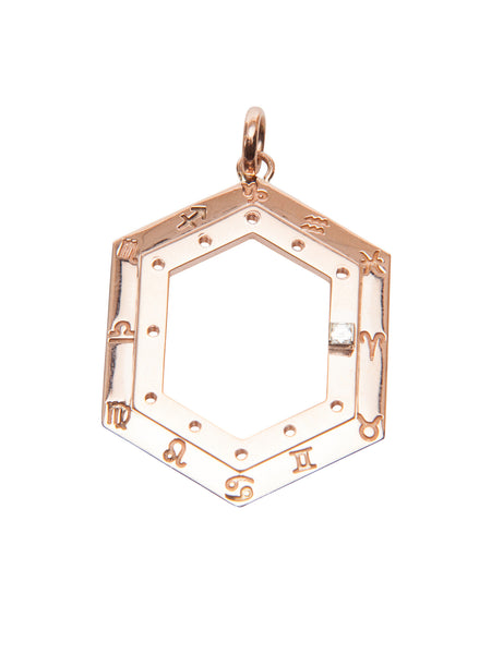 Zodiac Pendant with Square Diamond