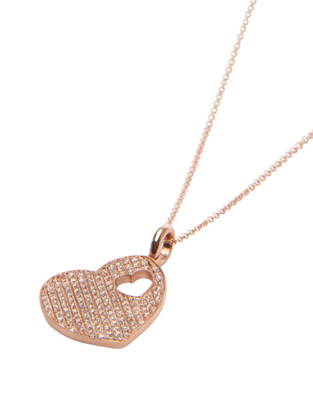 Diamond Heart with Baby Heart Necklace