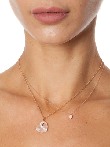 Diamond Heart with Baby Heart Necklace