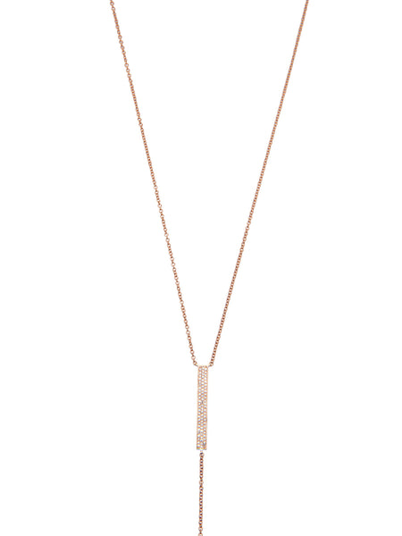 Diamond Bar Lariat (Rose Gold)