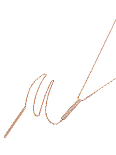 Diamond Bar Lariat (Rose Gold)