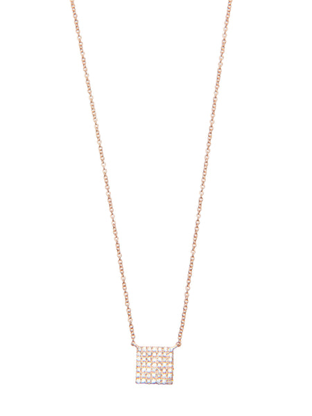 Diamond Pave Square Necklace