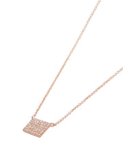 Diamond Pave Square Necklace