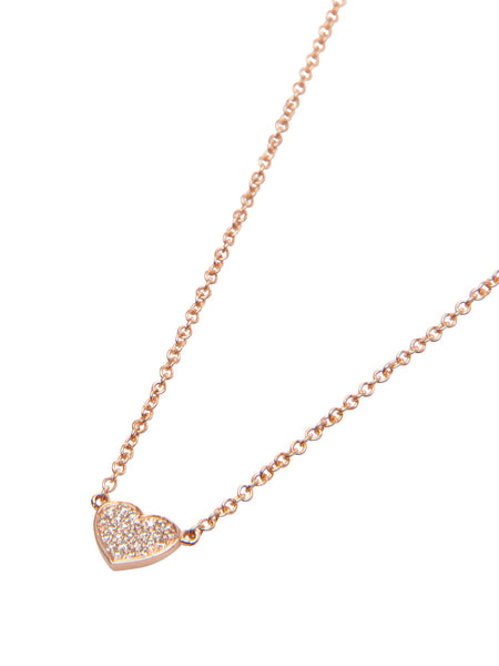 Small Diamond Pave Heart Necklace