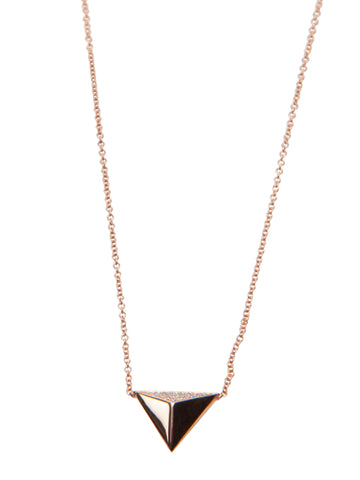 Triangle Pyramid with Diamonds Necklace