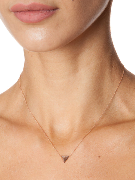 Triangle Pyramid with Diamonds Necklace