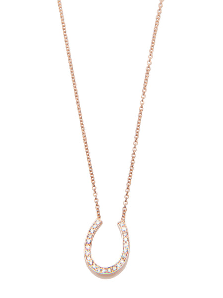 Diamond Pave Horseshoe Necklace