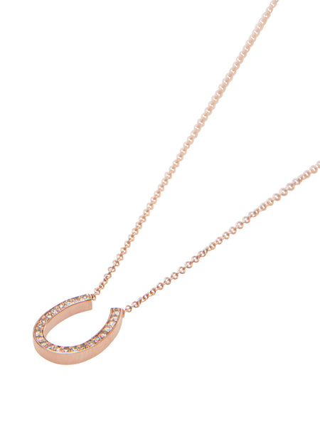 Diamond Pave Horseshoe Necklace