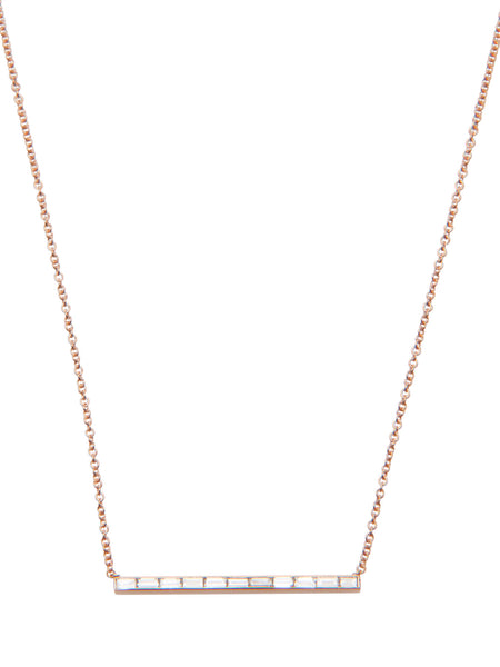 Diamond Baguette Bar Necklace