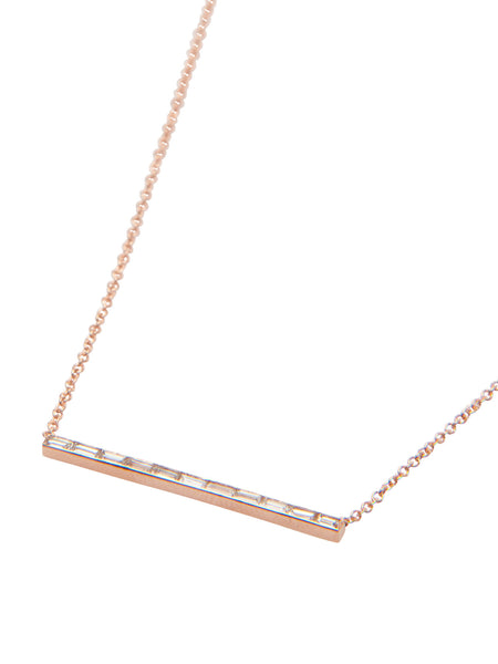 Diamond Baguette Bar Necklace