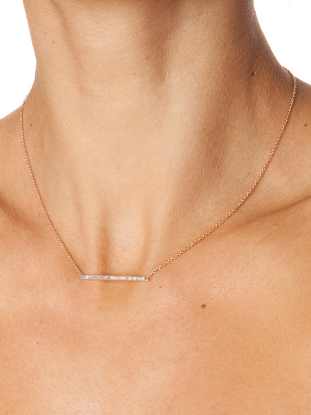 Diamond Baguette Bar Necklace