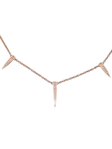 Five Diamond Spike Necklace