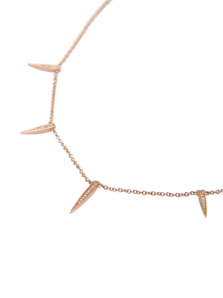 Five Diamond Spike Necklace