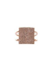 Pave Diamond Shield Ring