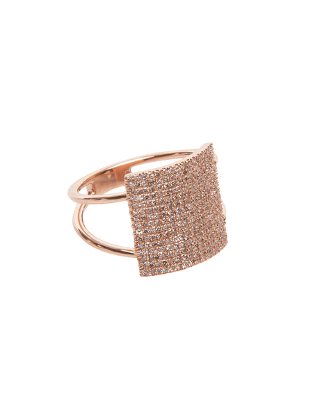 Pave Diamond Shield Ring