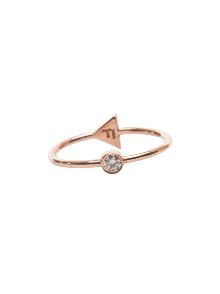 Diamond Triangle with Single Diamond Ring